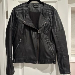 Topshop Faux Leather Moto Jacket